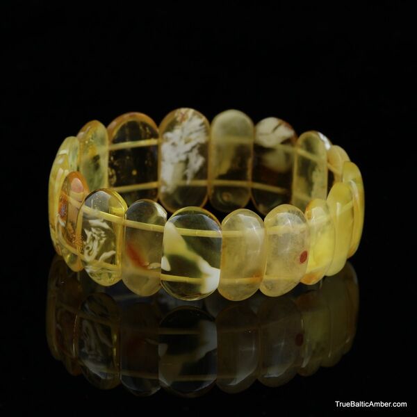 Honey pieces Baltic amber stretch bracelet