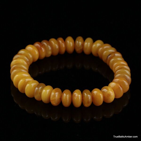 EGG YOLK Button beads Baltic amber stretch bracelet