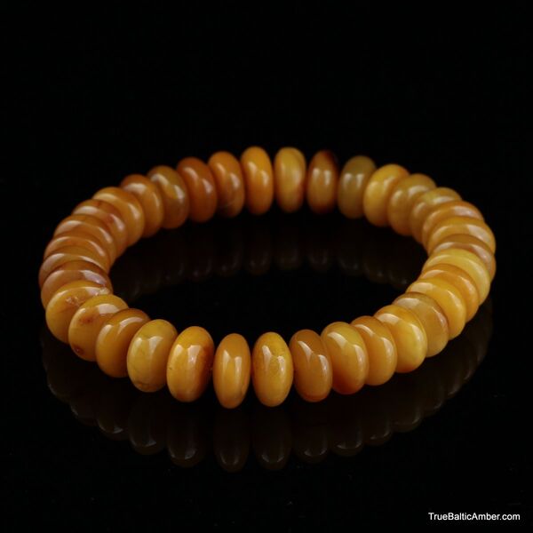 EGG YOLK Button beads Baltic amber stretch bracelet