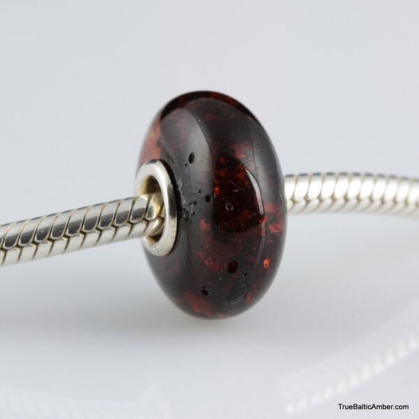 Cherry Baltic amber PANDORA style bead