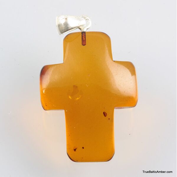 Cross shape Baltic amber pendant