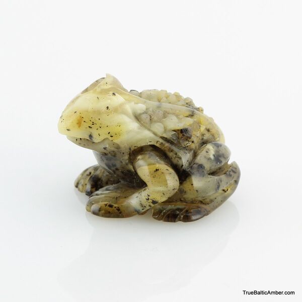 Carved Genuine BALTIC AMBER - Frog