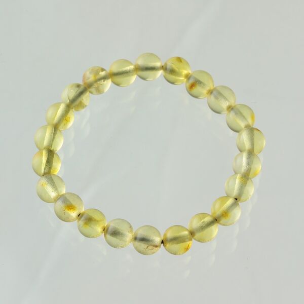Lemon ROUND beads Baltic amber stretchy teething bracelet