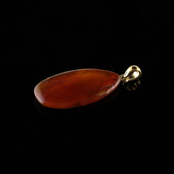 Vintage DROP Baltic Amber Gold Plated Pendant