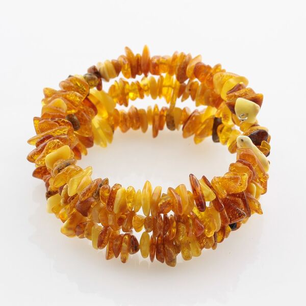 Multi Baltic amber Memory wire bracelet