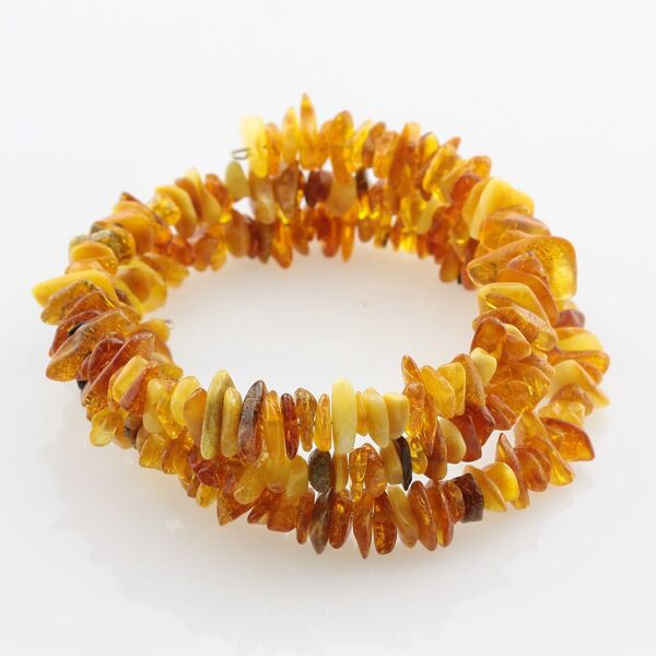 Multi Baltic amber Memory wire bracelet
