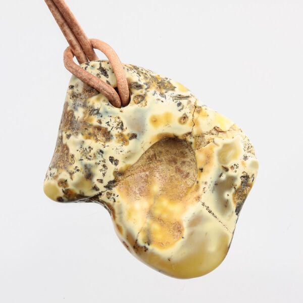 Baltic Amber Pendant on Leather Cord