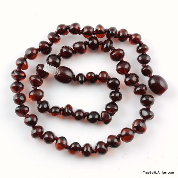 Ruby Baltic Amber Teething Necklace For Babies