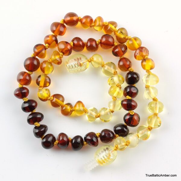 Rainbow Baltic Amber Teething Necklace For Babies