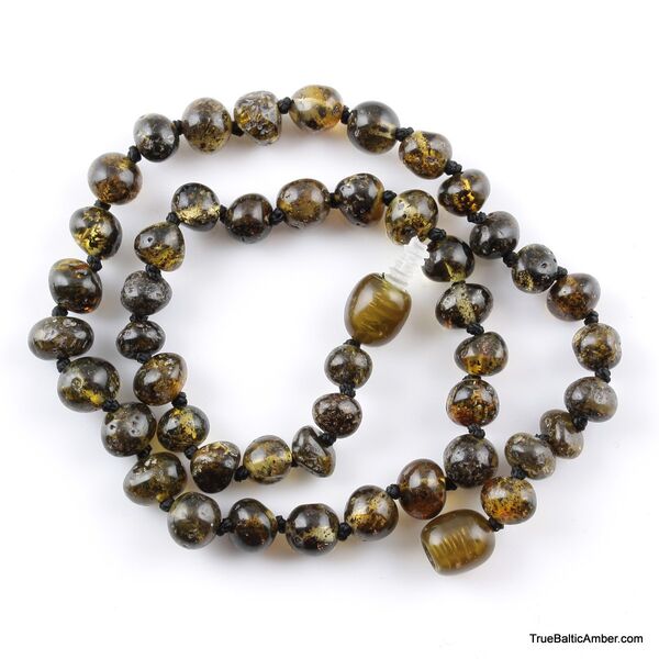 Dark Baltic Amber Teething Necklace For Babies