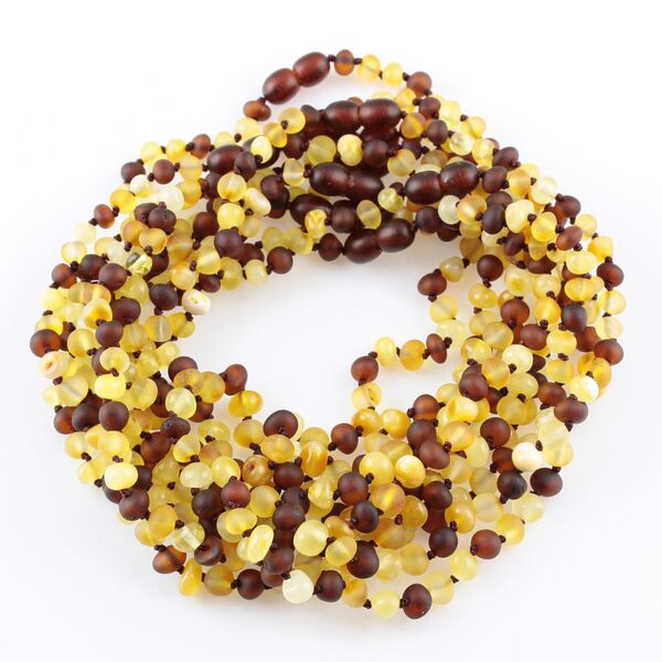 10 Multi Raw BAROQUE teething Baltic amber necklaces 33cm