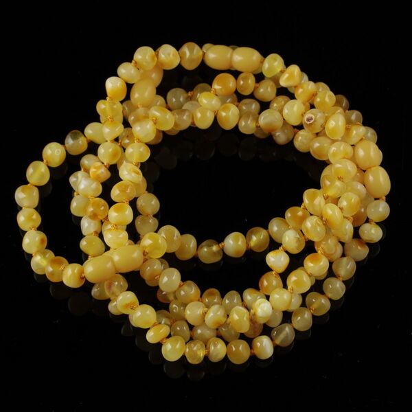 5 Butter Baltic Amber Anklets 25cm