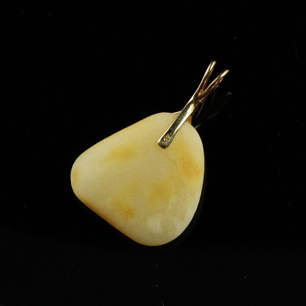 Genuine Baltic Amber Gold Plated Amulet Pendant