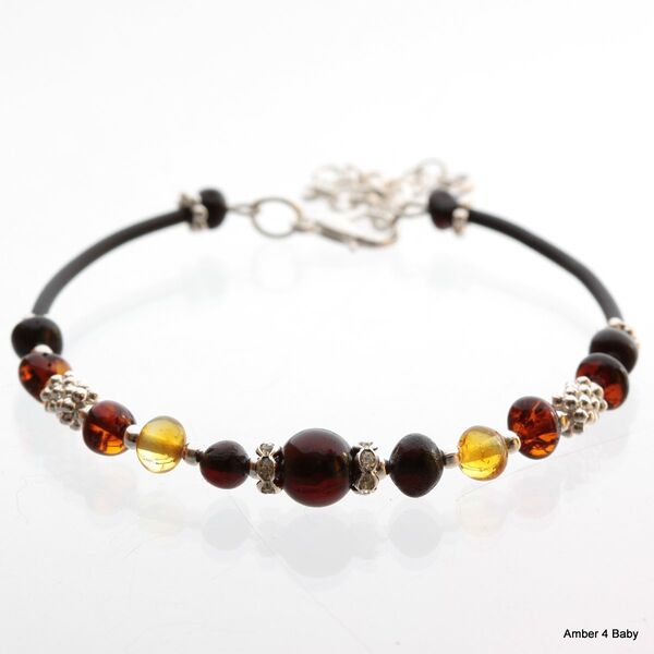 Baltic Amber Bangle Bracelet for Adults