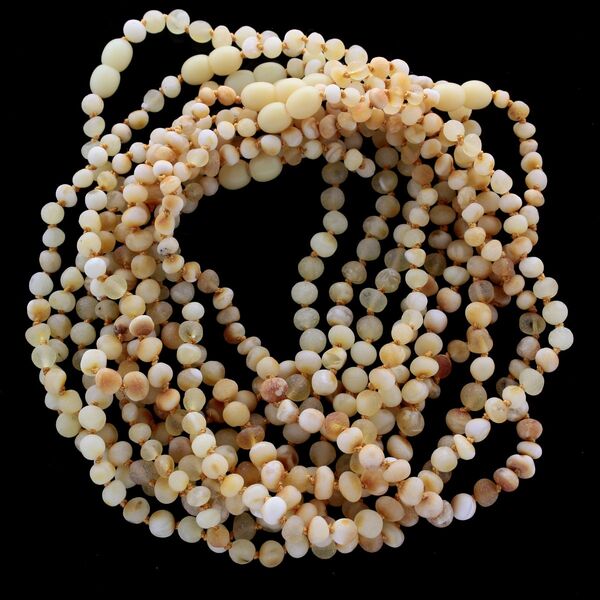 10 Raw Milk BAROQUE Baby teething Baltic amber necklaces 33cm