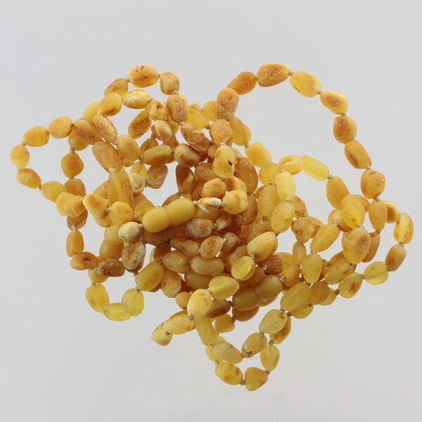10 Raw Butter BEANS Baltic amber adult bracelets 19cm