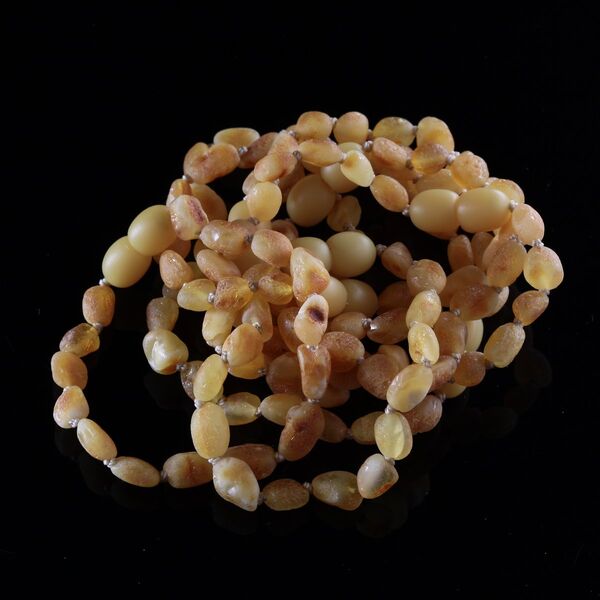8 Raw Butter BEANS Baltic amber teething Baby bracelets 14cm