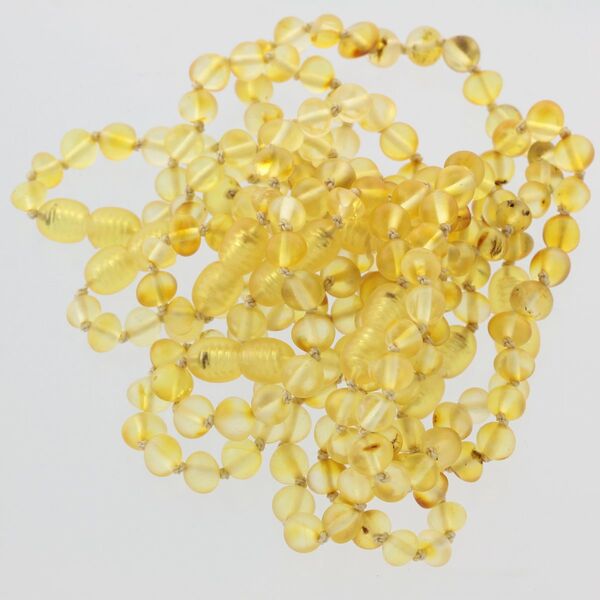 10 Unpolished Lemon BAROQUE Baltic amber teething bracelets 14cm