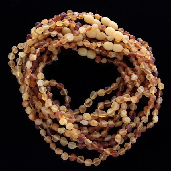 10 Raw Mix BAROQUE Baltic amber Baby necklaces 32cm