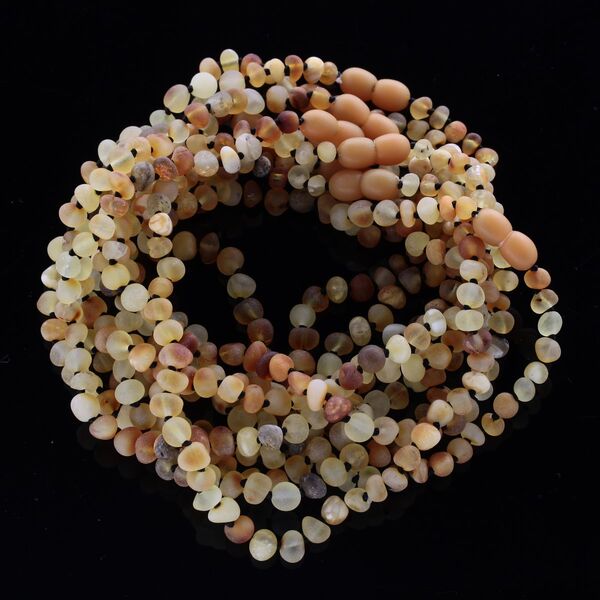 10 Raw Mix BAROQUE Baltic amber teething necklaces 28cm