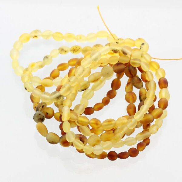 10 Raw BEANS Baltic amber adult stretchy bracelets 19cm