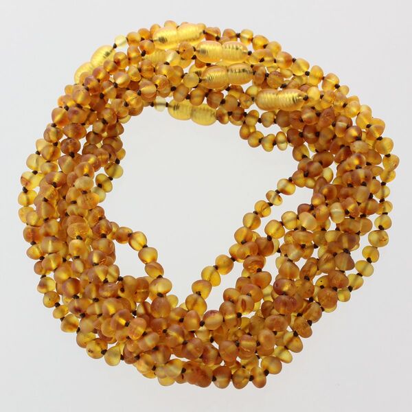 10 Raw Honey BAROQUE teething Baltic amber necklaces 32cm