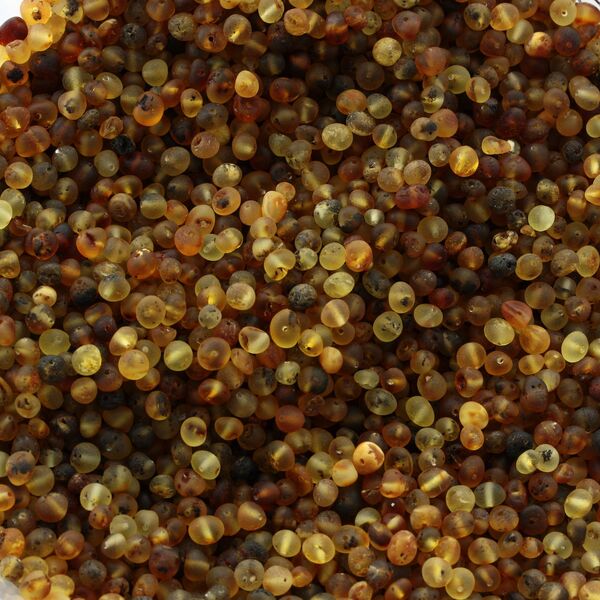 100gr of Small Raw Green BAROQUE Baltic amber holed loose beads