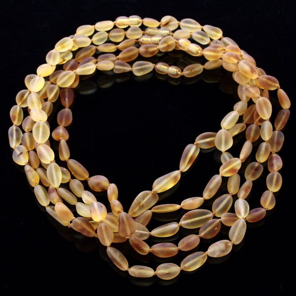 5 Big Honey Raw BEANS Baltic amber adult necklaces 45cm