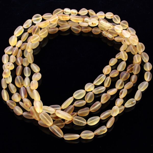 5 Big Honey Raw BEANS Baltic amber adult necklaces 45cm