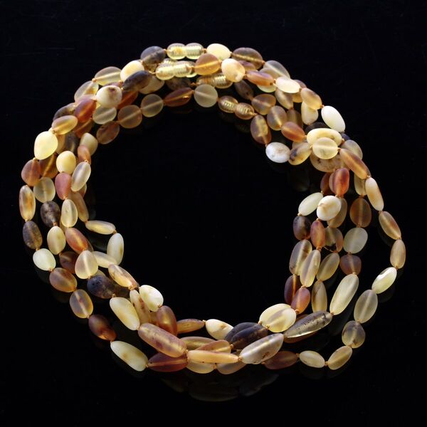 5 Big Mix Raw BEANS Baltic amber adult necklaces 45cm