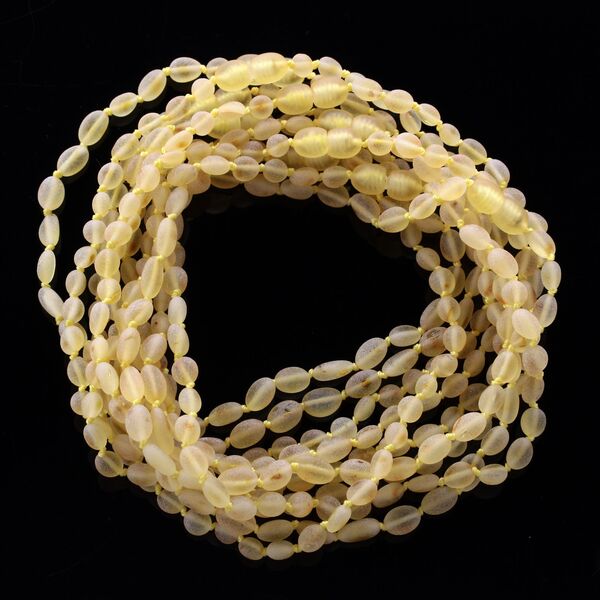 10 Raw Lemon BEANS Baby teething Baltic amber necklaces 33cm