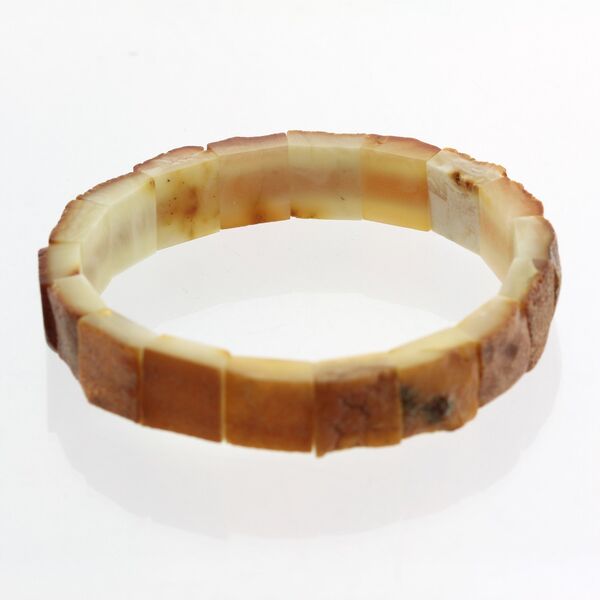 Rough Squares Baltic amber stretch bracelet 19cm