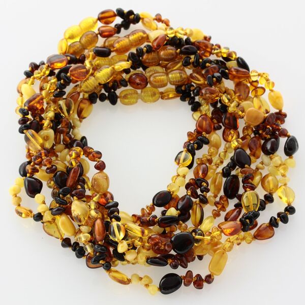 10 BEANS n NUGGETS teething Baltic amber necklaces 33cm