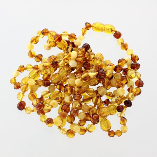 10 Mix BAROQUE Baltic amber teething bracelets 14cm