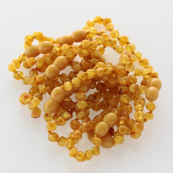 10 Butter BAROQUE Baltic amber teething bracelets 14cm