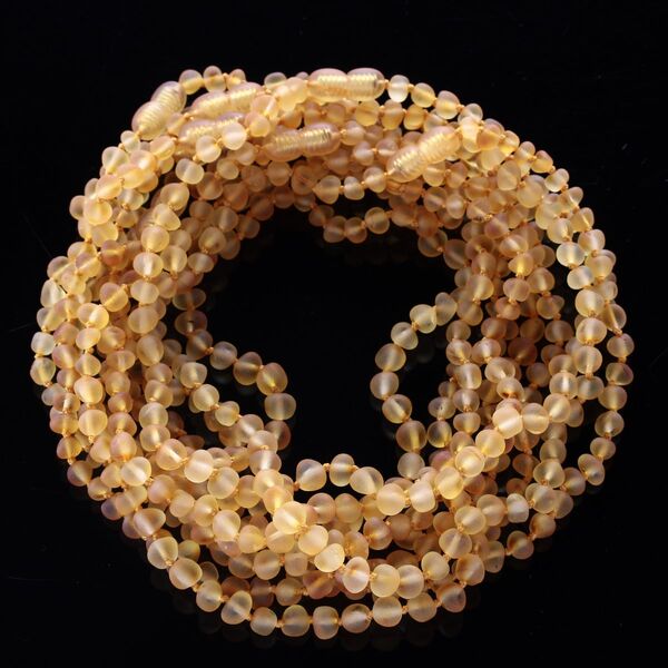 10 Raw Honey BAROQUE Baltic amber teething necklaces 33cm