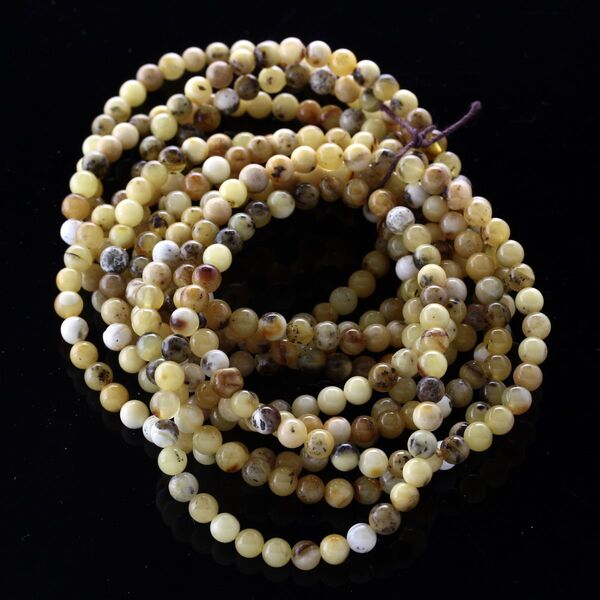 10 Marble ROUND Baltic amber adult stretch bracelets 18cm