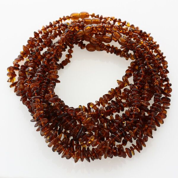 10 Cognac CHIPS Baltic amber teething Baby necklaces 32cm