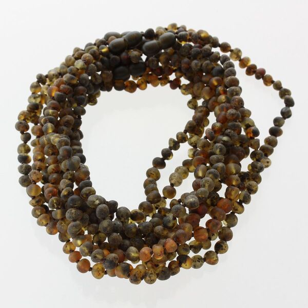 10 Raw Green BAROQUE Baltic amber teething necklaces 33cm