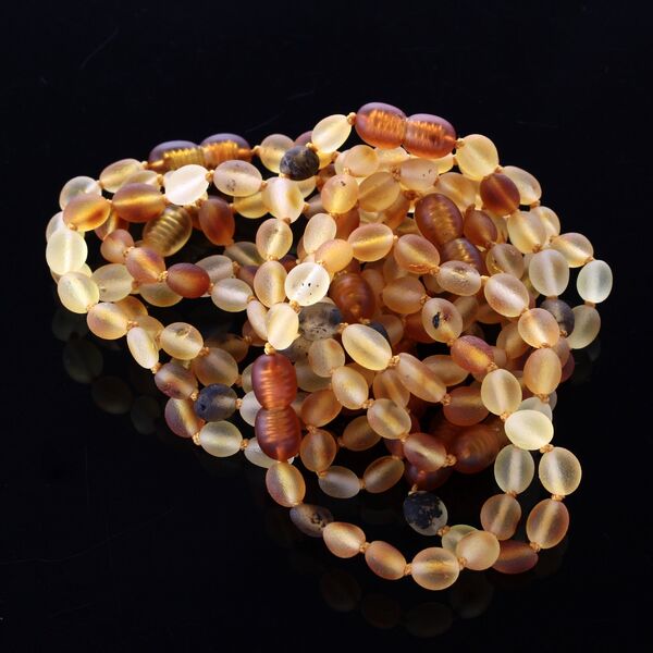 10 Raw Mix BEANS Baltic amber teething bracelets 16cm