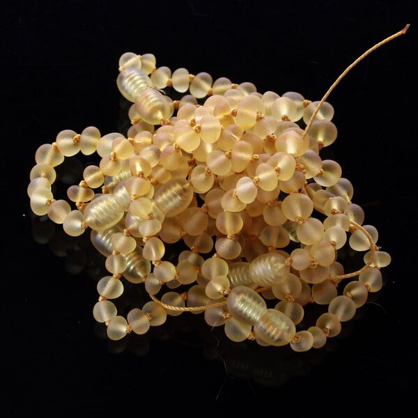 7 Raw Honey BAROQUE Baltic amber teething bracelets 14cm