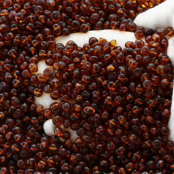 Natural Cognac BAROQUE Baltic amber holed loose beads