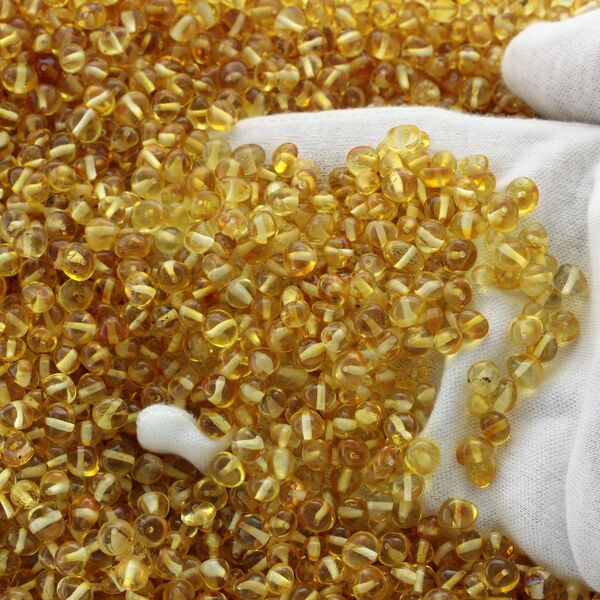 Honey BAROQUE Baltic amber holed loose beads