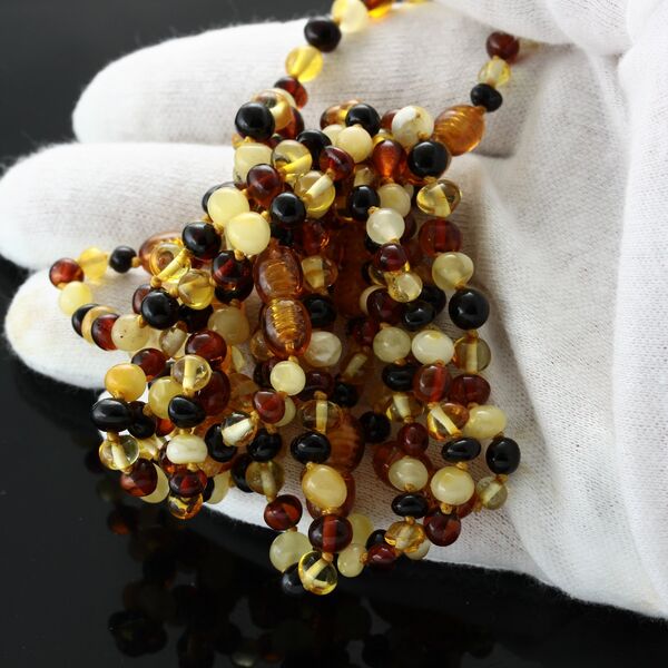 10 Multi BAROQUE Baltic amber teething bracelets 12cm