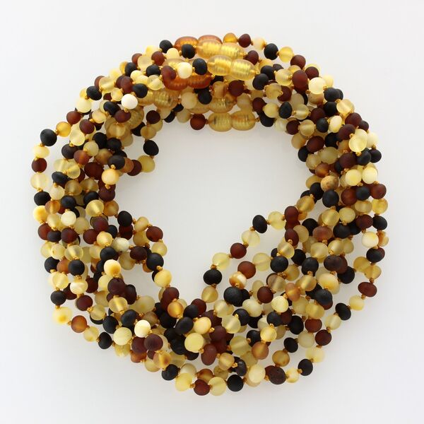 10 Raw Multi BAROQUE teething Baltic amber necklaces 33cm