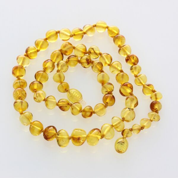 Honey BAROQUE beads Baltic amber necklace 48cm
