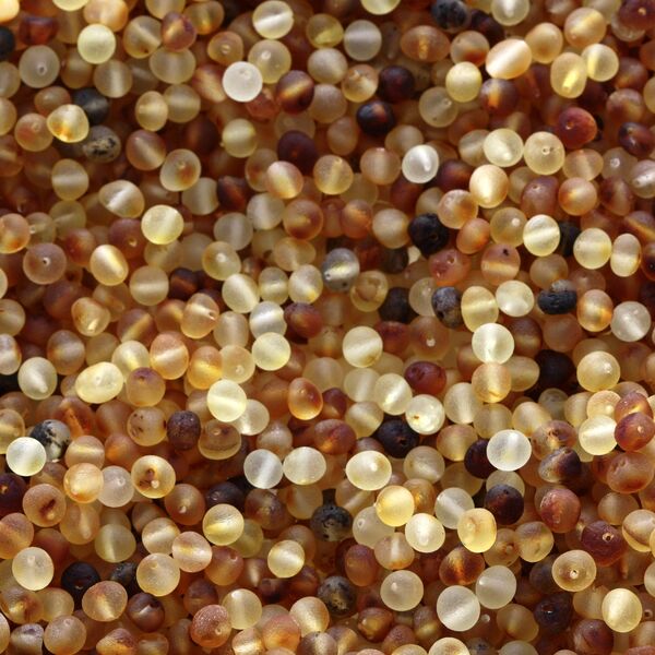 Natural Raw BAROQUE Baltic amber holed loose beads