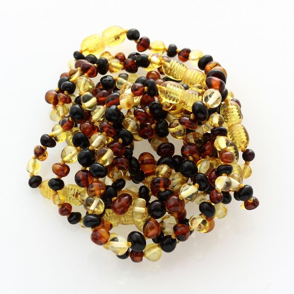 10 Multi BAROQUE Baltic amber teething bracelets 16cm