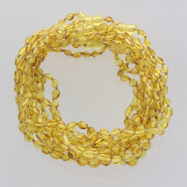 10 Lemon BEANS Baby teething Baltic amber necklaces 32cm