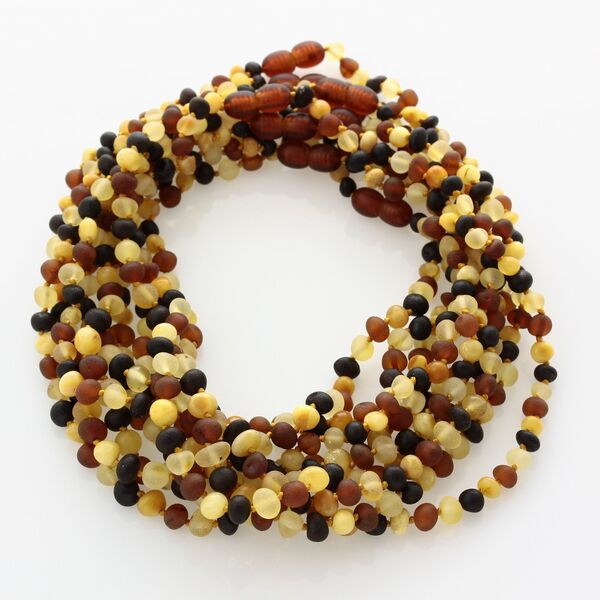 10 Raw Multi BAROQUE Baltic amber teething necklaces 35cm